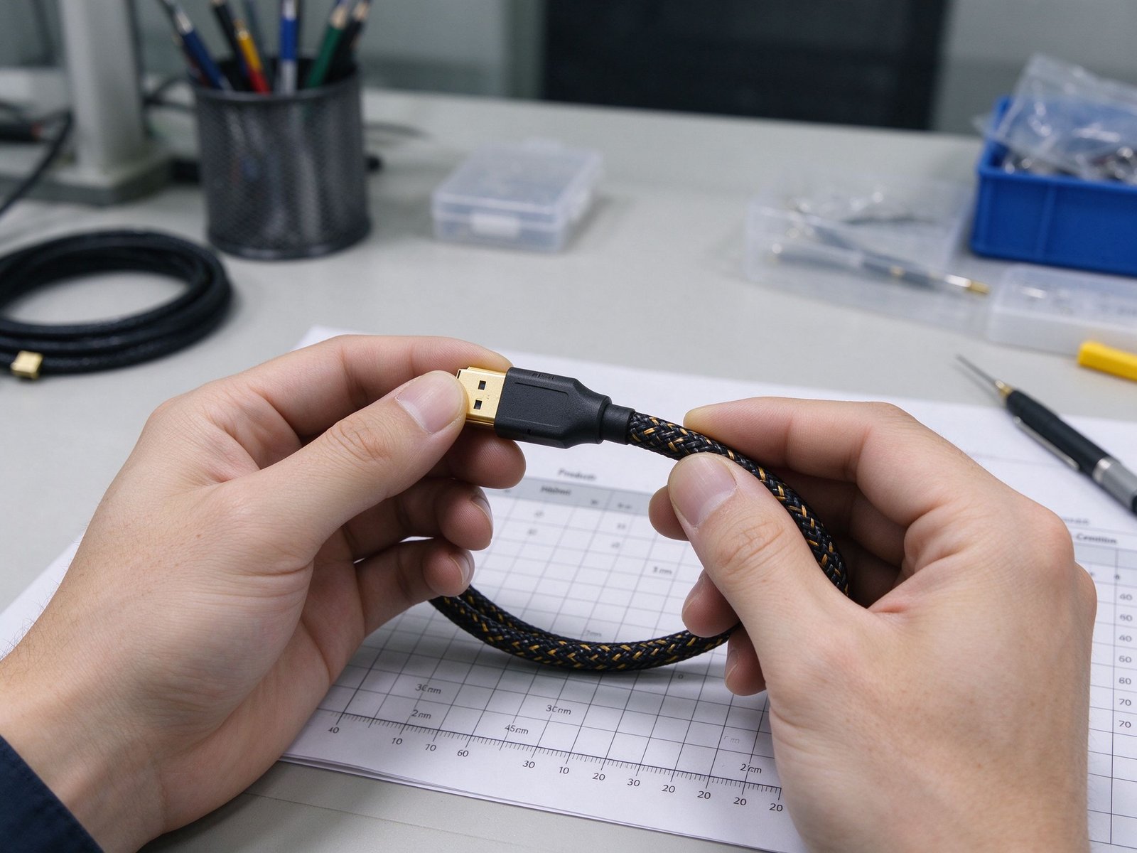 Sample & DFM — custom HDMI cable process